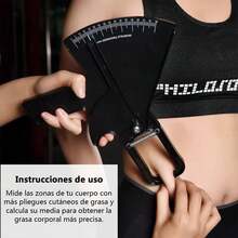 Kit calibrador de grasa del cuerpo, incluir calibrador de medición de grasa, cinta métrica de grasa corporal y manual de usuario para medir con precisión el IMC, pliegue de la piel y pérdida de peso - Negro - Ver 2