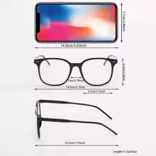 1pc Women's Plastic Frame Rivet Square Oversized Transparent Street Style Glasses Accessory