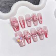 30pcs/Pack New Arrival Cartoon Cute Piggy Flat-Bottomed Diy Nail Art Decoration Nail Charms Nail Gems Nail Supplies - Multicolor - View 5