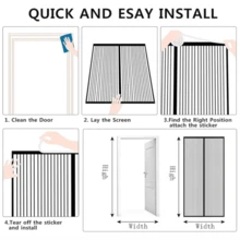 120x210cm Magnetic Fly Screen Door Mosquito Net Self-Sealing Magnet Mosquito Net With Magnetic Buckle - 米色 - 查看 6