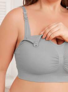 3pcs Women Maternity Nursing Bra, Soft Non-Underwire Lift & Support Plus Size Breastfeeding Bras - Multicolor - View 11