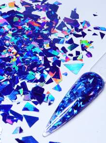10g 皇家蓝不对称美甲闪光片全息亮片 DIY 配件凝胶抛光美甲装饰用品 - 寶藍色 - 查看 1