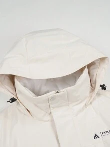 TECTOP 冬季防水户外运动多口袋拉链设计男式滑雪夹克，适合雪地条件滑雪服 - 白色 - 查看 7