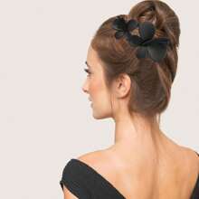 1/4个花朵发夹哑光法式发卡黑色花朵发夹发爪夹防滑发夹优雅发饰女士女孩婚礼派对发饰食人鱼花情人节发爪发夹，头部饰品 - 彩色 - 查看 5