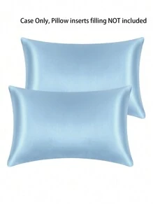 2 pcs Pillowcase for Hair and Skin, Silk Satin Pillowcase Pillow Cases Set of 2, Silky Pillow Cover with Envelope Closure