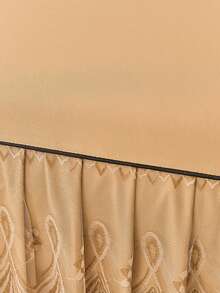 1 件纯色蕾丝床裙韩式床罩 1 件法兰绒床上用品套装防尘保护套适用于卧室家居 - 卡其色 - 查看 6