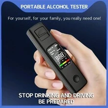 USB Portable Breathalyzer Tester, Portable Blow Tester, Traffic Alcohol Tester, Car High Accuracy Measuring Instrument, Professional-Grade Accuracy Alcohol Tester With Warning And Memory Function For Home Use - Black - View 6