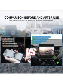 Carplay Ai Box 無線 Carplay 車用轉接器 Apple 無線 Carplay 轉接器即插即用 - 黑色 - 查看 6