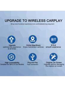 Carplay Ai Box 無線 Carplay 車用轉接器 Apple 無線 Carplay 轉接器即插即用 - 黑色 - 查看 7