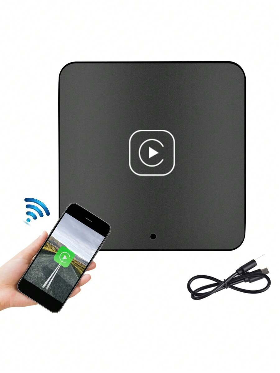 Carplay Ai Box 無線 Carplay 車用轉接器 Apple 無線 Carplay 轉接器即插即用 - 黑色 - 查看 1