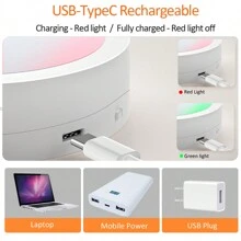 無線1500mah可充電led 3/6個薄餅形壁櫥燈,遙控器,磁性安裝,適用於廚房、櫥櫃、展示櫃 - 白色 - 查看 5