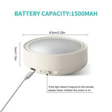 無線1500mah可充電led 3/6個薄餅形壁櫥燈,遙控器,磁性安裝,適用於廚房、櫥櫃、展示櫃 - 白色 - 查看 8