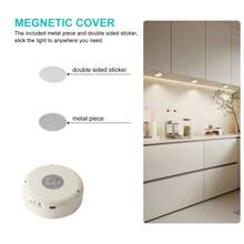 無線1500mah可充電led 3/6個薄餅形壁櫥燈,遙控器,磁性安裝,適用於廚房、櫥櫃、展示櫃 - 白色 - 查看 9