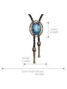 1入復古中空水滴形寶路鏈,配以星塵圖案,男士晚宴或日常約會外出時使用(圖案隨機) - 藍色 - 查看 11