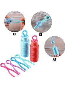 40Pcs/Set Random Color Plastic Bobbin Thread Clip, Sewing Machine Bobbin Fixing Clip To Prevent Thread From Falling Off - Multicolor - View 3