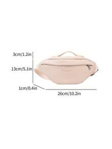 時尚pu童裝胸包/斜背包/腰包/字母設計背包,適用於休閒戶外活動 - 白色 - 查看 2