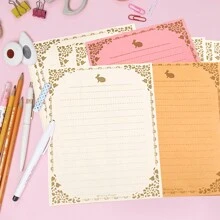 20 Sheets Vintage Lined Paper With Antique Border Design, Aged Stationery For Writing Letters, Invitations - White - View 1