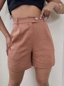 Women Shorts - Rust Brown - View 1