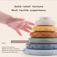 1pc Children's Educational Building Blocks, Cognitive Relief Blocks, Soft Building Blocks, Jenga, Vinyl Soft Donuts, Digital Building Blocks Toys - Multicolor - View 4