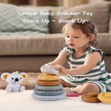 1pc Children's Educational Building Blocks, Cognitive Relief Blocks, Soft Building Blocks, Jenga, Vinyl Soft Donuts, Digital Building Blocks Toys - Multicolor - View 2