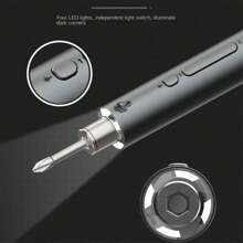 電動螺絲刀套裝,電動螺絲刀工具 - 黑色 - 查看 1