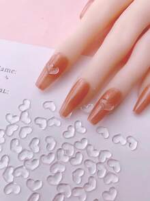 1袋100顆樹脂,透明,心形,指甲裝飾,尺寸8mm - 無色 - 查看 1