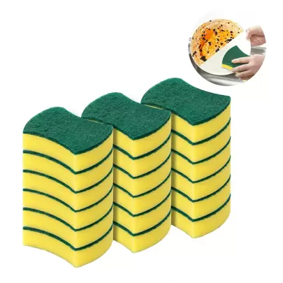 1/6/12/24 件清洁海绵、百洁布、方形洗碗布、简约风格洗碗巾、水槽或厨房炉灶清洁布、抗菌可水洗清洁刷、厨房用品厨房清洁小工具