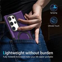 1個配環扣手機殼,適用於galaxy S20 Fe S21 S22 Plus S23 S24 Uitra Note20 A13 A14 A23 A32 A52 A53 A73 A34 A54,全面防震防塵 - 暗紫 - 查看 4