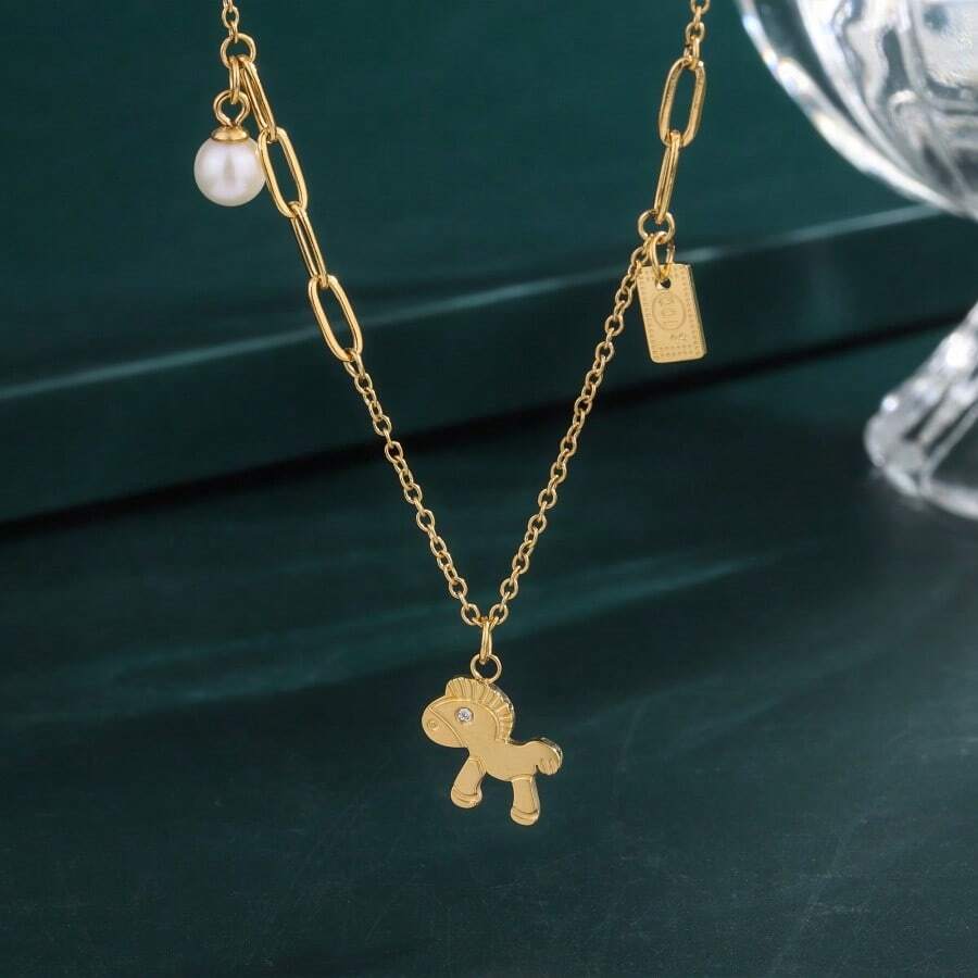 24k精美小馬頸鍊 - 小馬 - 查看 1