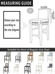 1 cái/4 cái/6 cái Bộ vỏ bọc ghế quầy bar bằng nhung lụa sữa đơn giản hiện đại màu trơn in họa tiết đơn giản - Màu xám đen - Xem 2