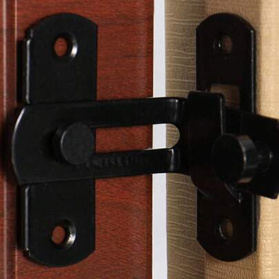 1 Miếng Đen Kho thóc Chốt cửa Khóa , 90 Độ Thép không gỉ Chốt cửa Khóa , Trượt Chốt cửa Khóa , 90 Độ Đen Góc Bolt Khóa Đối với Cửa