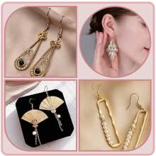 Gold Earring Hooks, 150 Pieces Earring Hooks Kit, Hypoallergenic Earring Hooks With Silver Open Jump Rings And Rubber Earring Backs For Earring Making - Gold - View 4