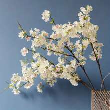 1pc Stunning Silk Cherry Blossom Artificial Flower - Perfect Photographic Prop For Wedding, Party And Home Decoration - Light Pink - View 1