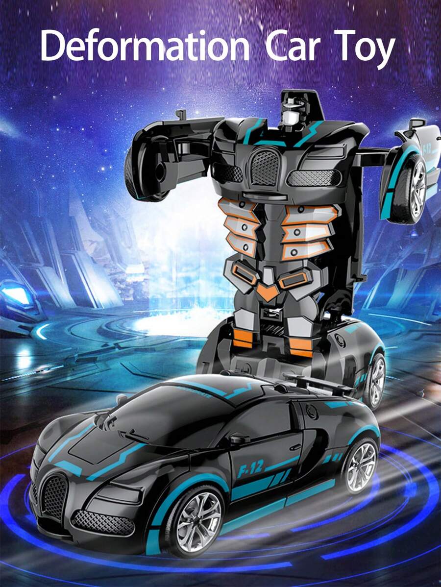 1入兒童變形玩具車賽車模型,帶有衝擊功能,適用於男孩,聖誕禮物