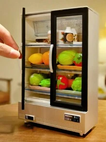 Stomle Family Refrigerador De Cocina De Juguete Con Doble Puerta Abierta - Miniatura Para Niñas Con Cocina De Juguete, Accesorios De Muebles De Casa De Muñecas Diy, Juguete Educativo Para Niños, Niñas, Regalo De Cumpleaños (2 * 1.5v Pilas Aa No Incluidas). El Paquete Aleatorio Para Play Food Accessories Puede Causar Daños Durante El Transporte. - Albaricoque - Ver 8