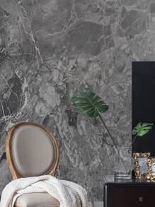 1 Roll Of 40cm Wide Deep Gray Marble Wallpaper - Dark Grey - View 2