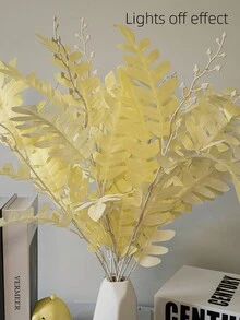 1入組金合歡葉led燈,樹葉和花朵適用於婚禮家居房間裝飾,diy仿真植物搭配節日佈置 - 黃色 - 查看 4