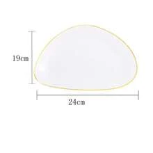 10入組帶金邊三角形盤,適用於水果、蔬菜、沙拉、意大利麵和甜點,非常適合晚宴和桌面裝飾 - 白色 - 查看 6