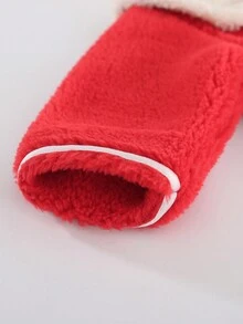 女婴撞色毛绒套装 - 紅色 - 查看 8