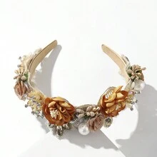 1個巴洛克鑲鑽花卉設計頭帶,寬度5cm-情人節髮飾 - 彩色 - 查看 3