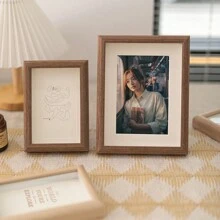 1pc Hollow 3d Wall Hanging Flower Frame Stand Wooden Wall Hanging Photo Frame With Cardboard For 5inch/7inch/a4 Picture Display - Coffee Brown - View 5