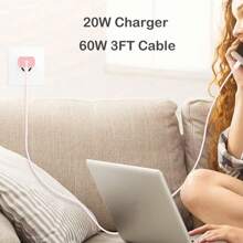Charger Fast Charging,20W USB C PD IPad Charger Pink-1Pack 3FT 60W Type C To C IPhone 15 Charging Cable Cord Compatible With IPhone 15/15 Plus/15 Pro Max,IPad Pro 12.9/11 Inch/4/3 Gen/Air/Mini - Pink - View 7