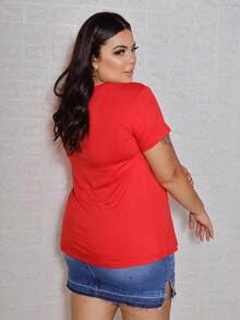 Plus Size Blouses - Đỏ - Xem 3