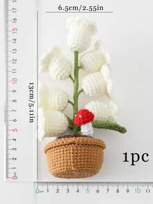 1入藍色編織鈴蕊與常青花禮品,帶led燈光,創意家居裝飾和生日禮物 - 藍色 - 查看 3