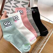 Thể Thao Ngoài Trời 5 Cặp/bộ Tất Thể Thao Nữ Dành Cho Thông Thường, Đi Xe Đạp, Chạy Bộ, Chiều Dài Giữa Bắp Chân - Xem 2