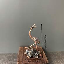 1入金屬鶴香爐,適用於辦公室、瑜伽、冥想、家居裝飾和贈禮 - 棕色 - 查看 2