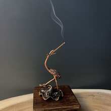 1入金屬鶴香爐,適用於辦公室、瑜伽、冥想、家居裝飾和贈禮 - 棕色 - 查看 6