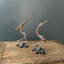 1入金屬鶴香爐,適用於辦公室、瑜伽、冥想、家居裝飾和贈禮 - 棕色 - 查看 4