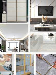 1 件 50 米防水防油瓷砖缝隙密封胶带、厨房/浴室墙壁地板装饰、自粘胶带、贴纸、墙贴花、家居装饰乙烯基贴花、春季装饰物品让您的家焕然一新、拉玛装饰贴纸礼物生日毕业 - 銀色-亮面 - 查看 5