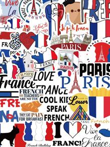 50入組法國貼紙,適用於diy手提箱,筆記本,ipad,手機殼裝飾 - 彩色 - 查看 1